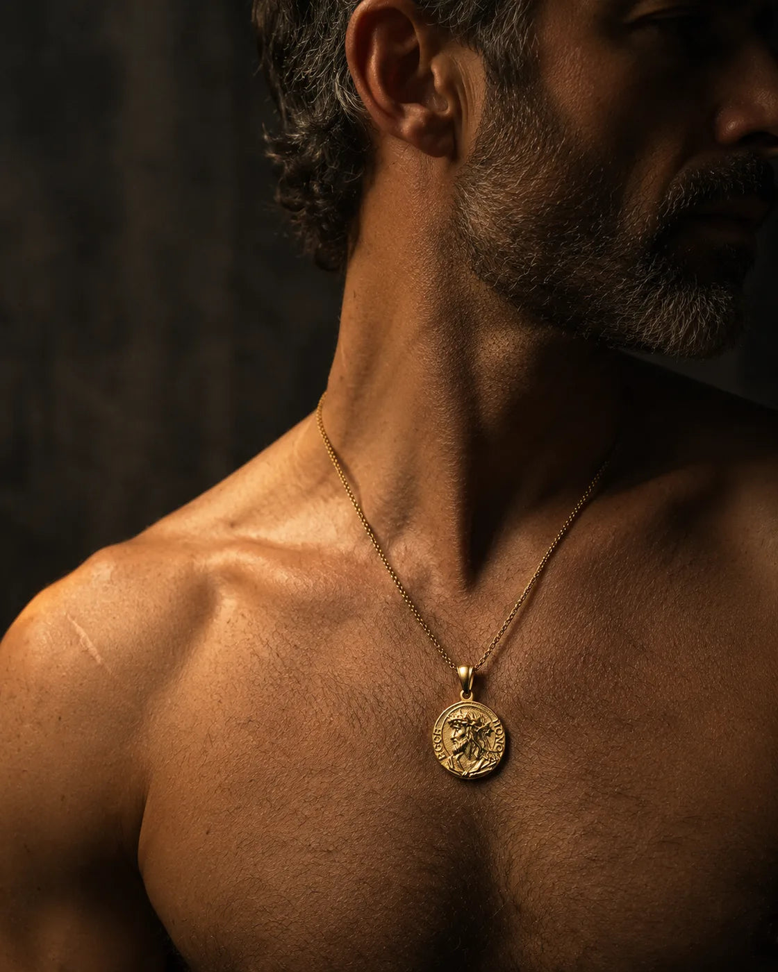 Jesus Coin Pendant worn on chest