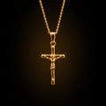 Minimal Gold Crucifix — detailed close-up